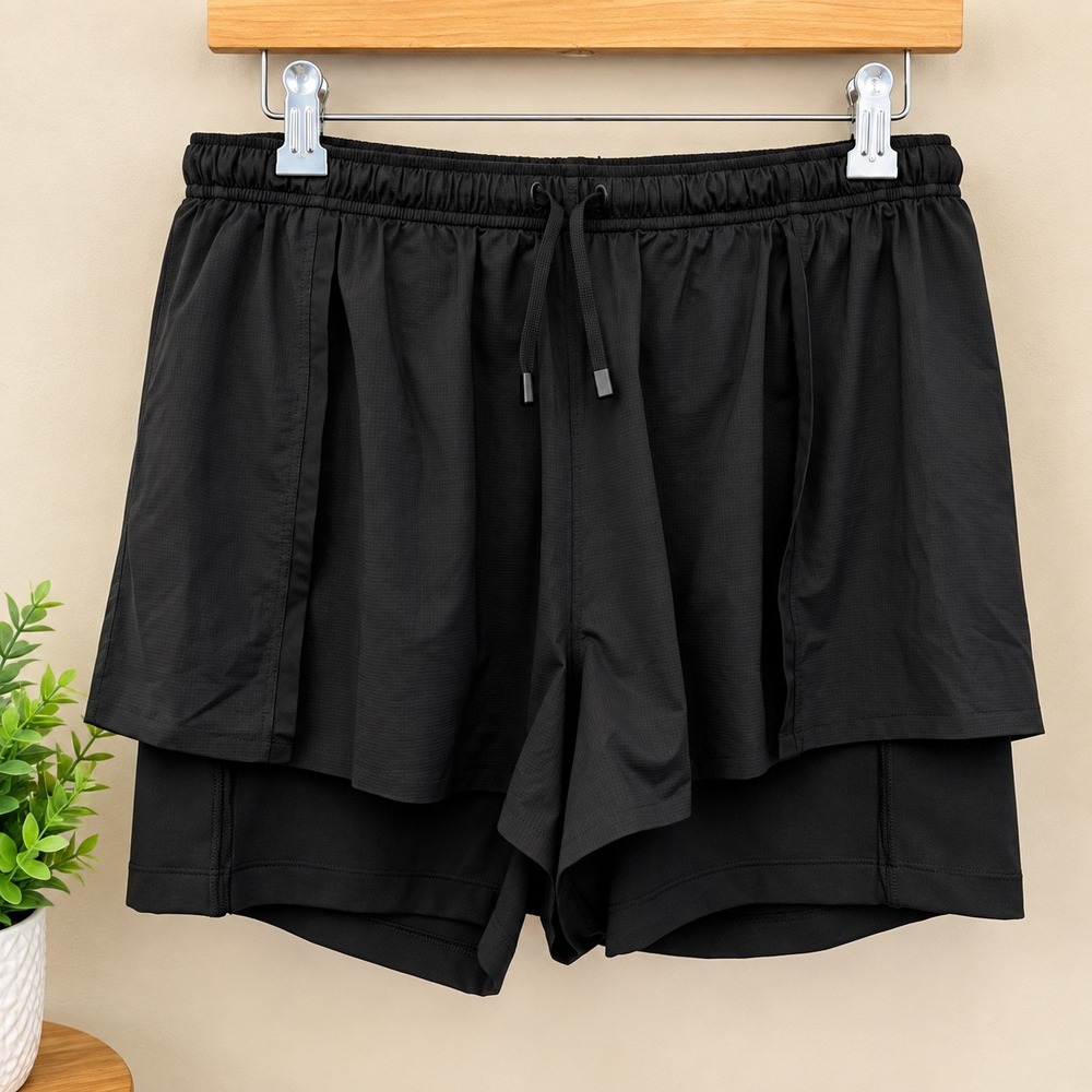 Lululemon Lightweight 2-in-1 Running HR Short Black NEW Size M Gym Workout